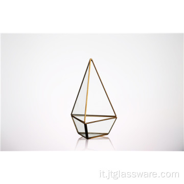 Lanterna per terrario in vetro geometrico trasparente da tavolo